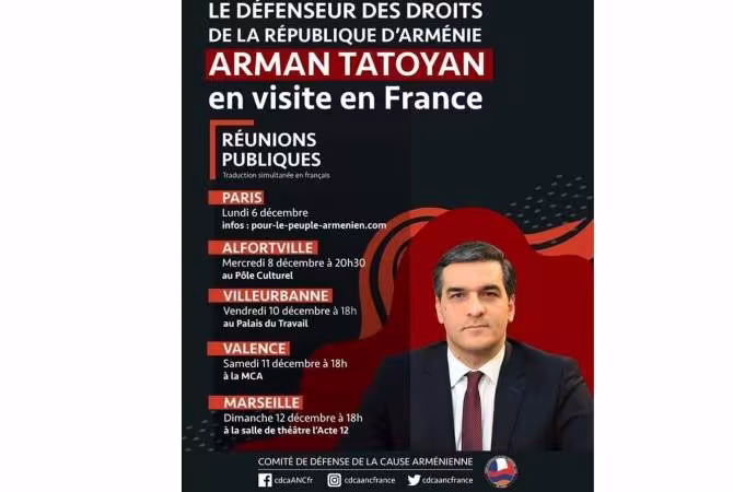 Le Défenseur des droits de l'homme d'Arménie en visite en France