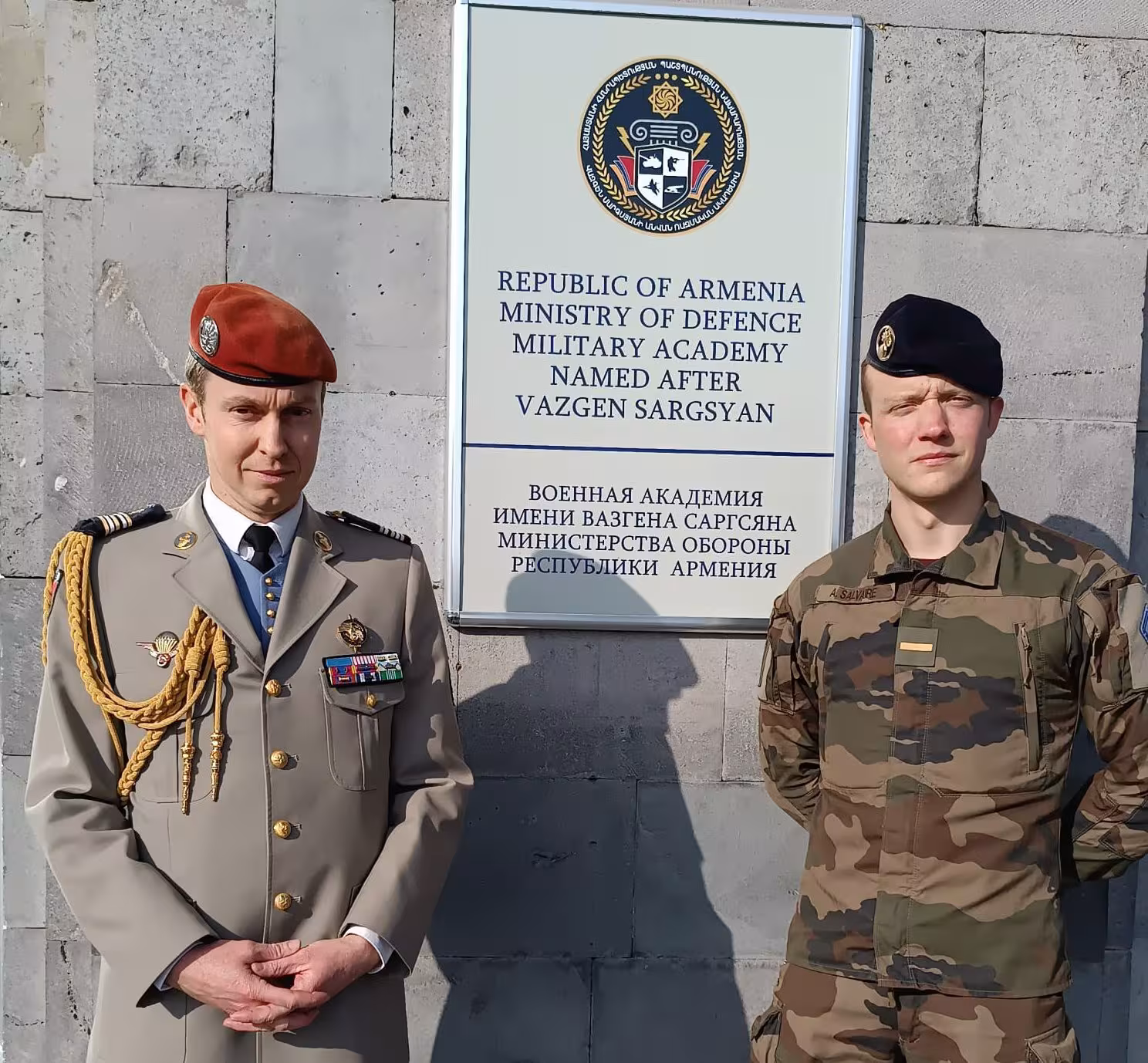 Un cadet français à l'Académie militaire arménienne